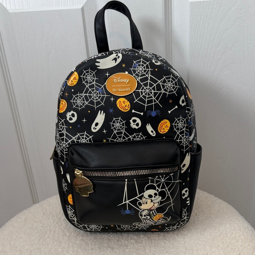 Disney Mickey Glow in the Dark Loungefly in Black with Orange Accents